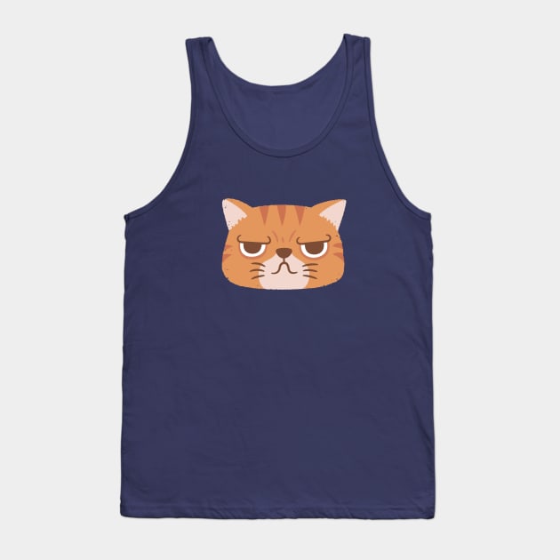 Funny Orange Tabby Cat With Grumpy Face Tank Top by rustydoodle